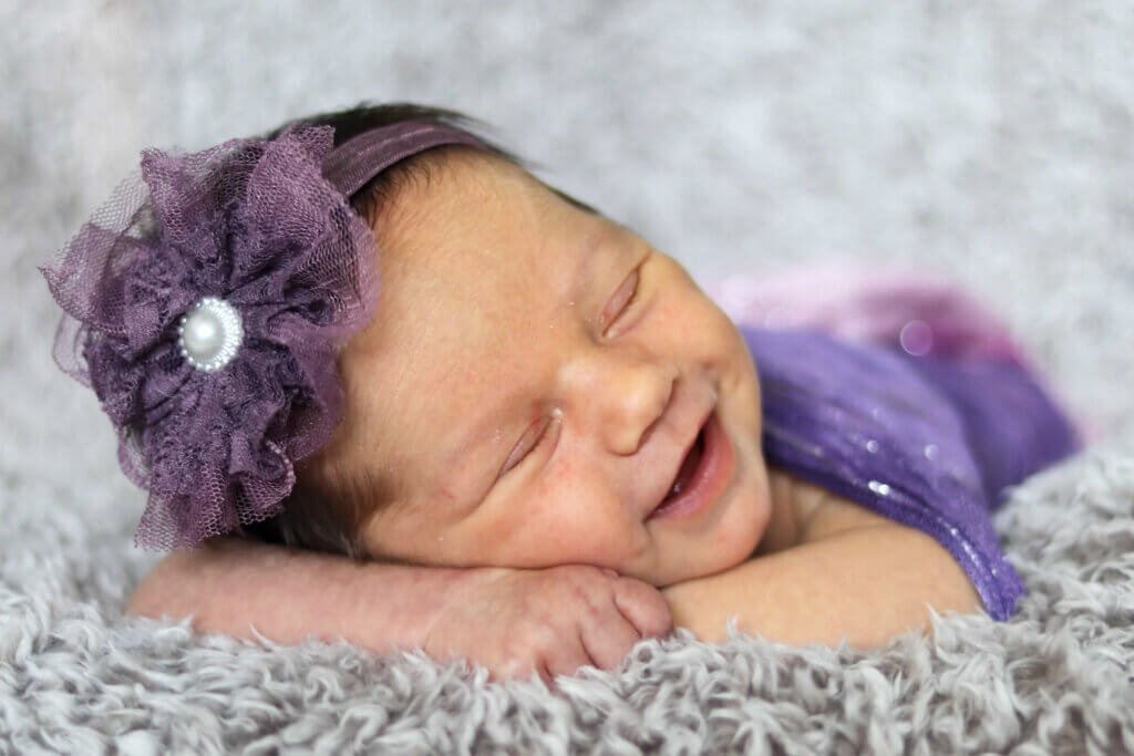 Newborn Girl with Bow